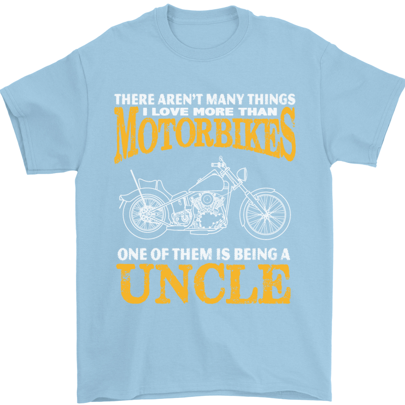 Being An Uncle Biker Motorcycle Motorbike Mens T-Shirt Cotton Gildan Light Blue