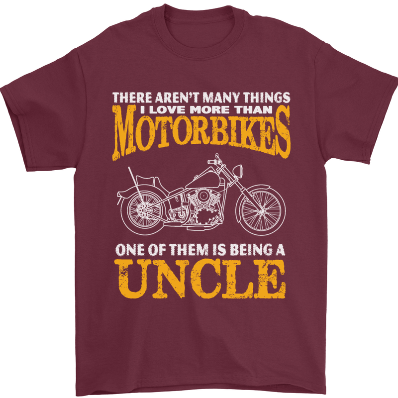 Being An Uncle Biker Motorcycle Motorbike Mens T-Shirt Cotton Gildan Maroon