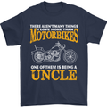 Being An Uncle Biker Motorcycle Motorbike Mens T-Shirt Cotton Gildan Navy Blue