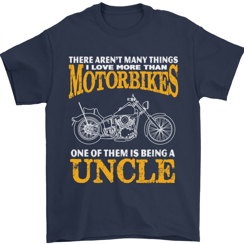 Being An Uncle Biker Motorcycle Motorbike Mens T-Shirt Cotton Gildan Navy Blue