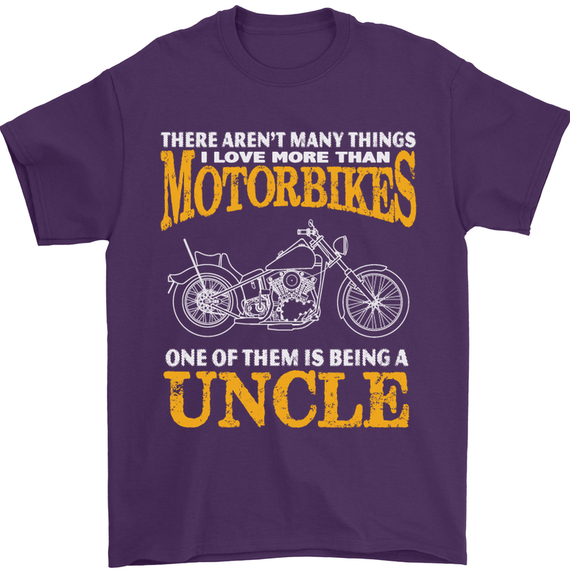 Being An Uncle Biker Motorcycle Motorbike Mens T-Shirt Cotton Gildan Purple