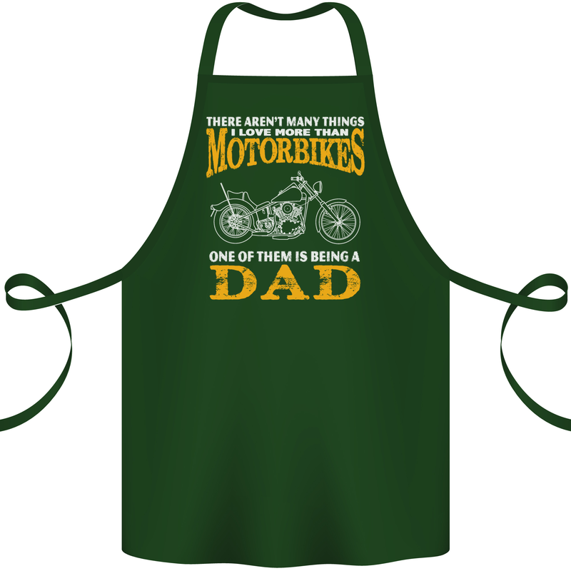 Being a Dad Biker Motorcycle Motorbike Cotton Apron 100% Organic Forest Green