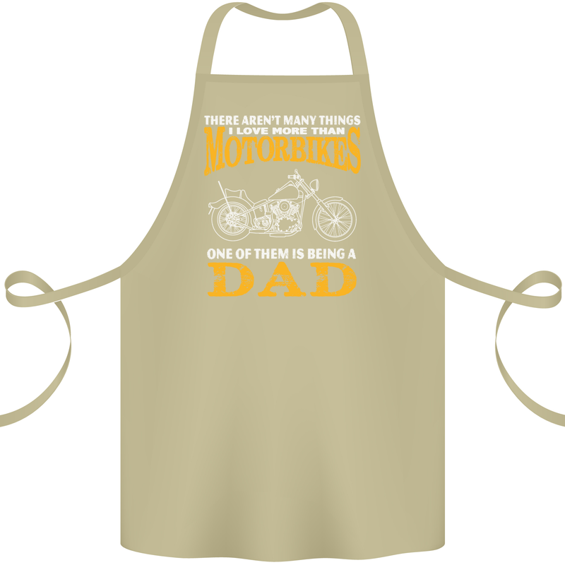 Being a Dad Biker Motorcycle Motorbike Cotton Apron 100% Organic Khaki