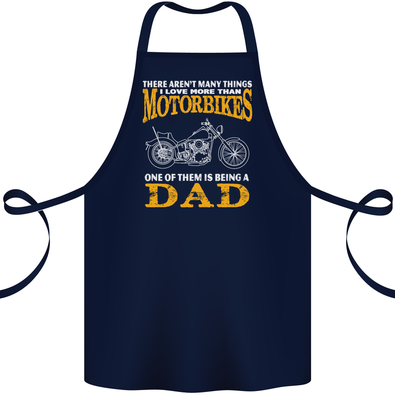 Being a Dad Biker Motorcycle Motorbike Cotton Apron 100% Organic Navy Blue