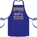 Being a Dad Biker Motorcycle Motorbike Cotton Apron 100% Organic Royal Blue