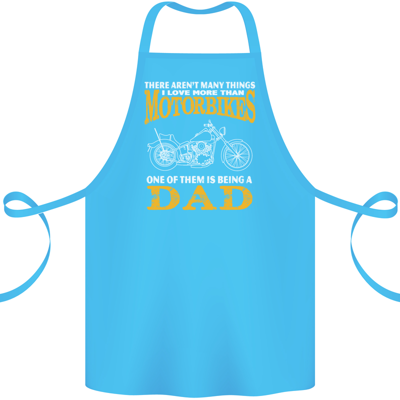 Being a Dad Biker Motorcycle Motorbike Cotton Apron 100% Organic Turquoise