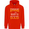 Being a Dad Biker Motorcycle Motorbike Mens 80% Cotton Hoodie Bright Red