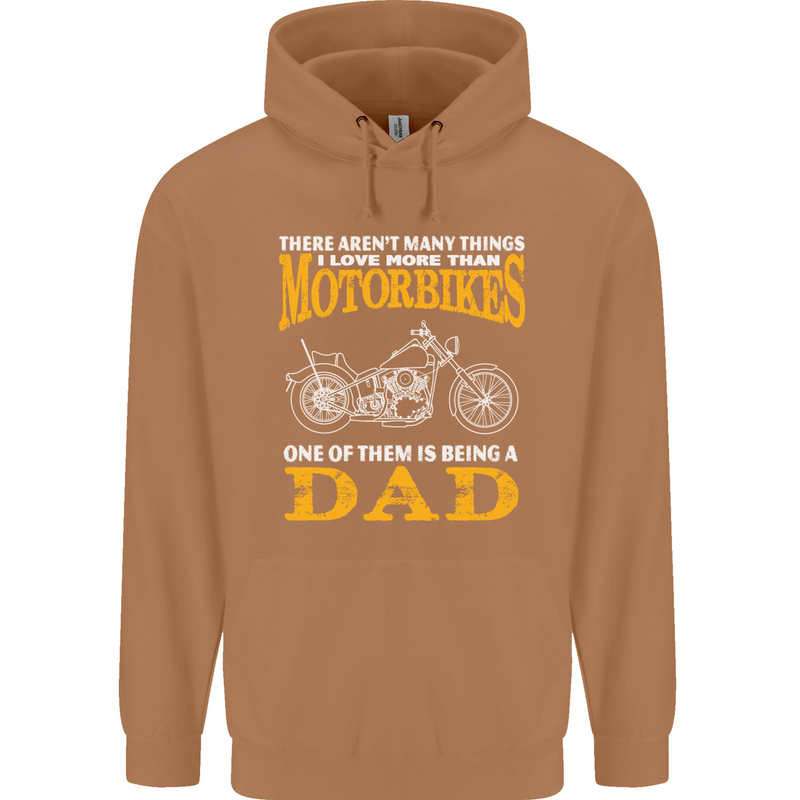 Being a Dad Biker Motorcycle Motorbike Mens 80% Cotton Hoodie Caramel Latte