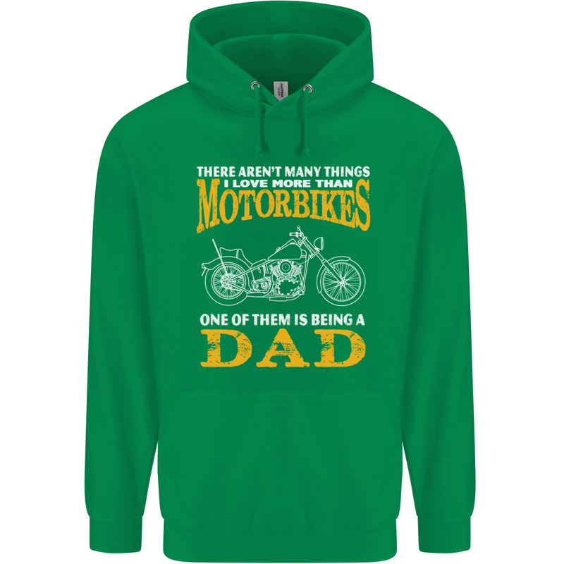 Being a Dad Biker Motorcycle Motorbike Mens 80% Cotton Hoodie Irish Green