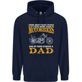 Being a Dad Biker Motorcycle Motorbike Mens 80% Cotton Hoodie Navy Blue