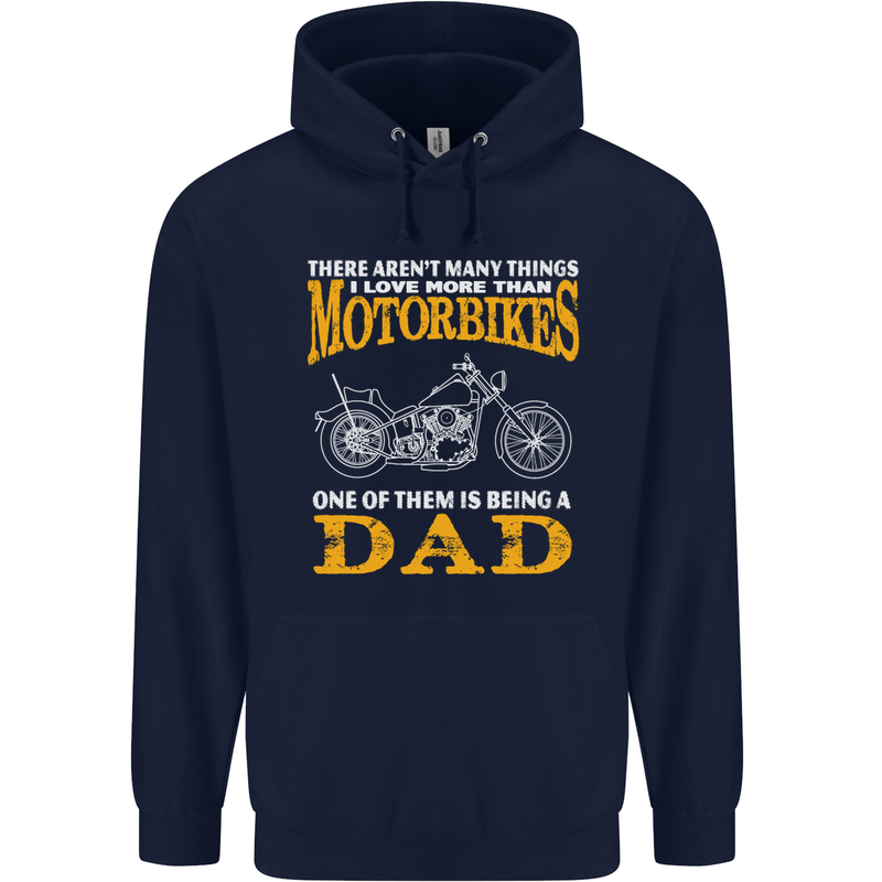 Being a Dad Biker Motorcycle Motorbike Mens 80% Cotton Hoodie Navy Blue