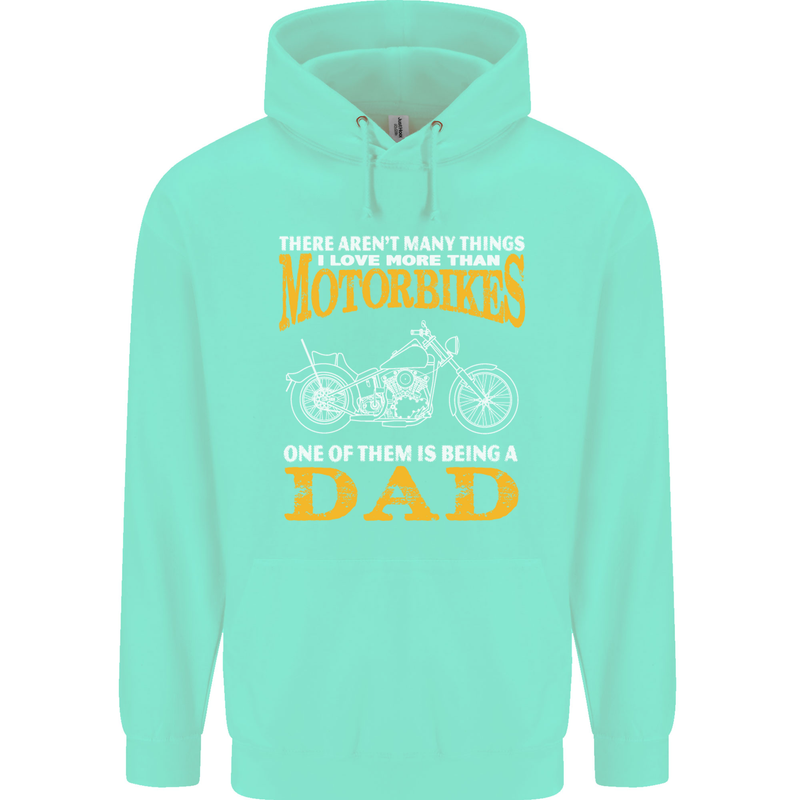 Being a Dad Biker Motorcycle Motorbike Mens 80% Cotton Hoodie Peppermint