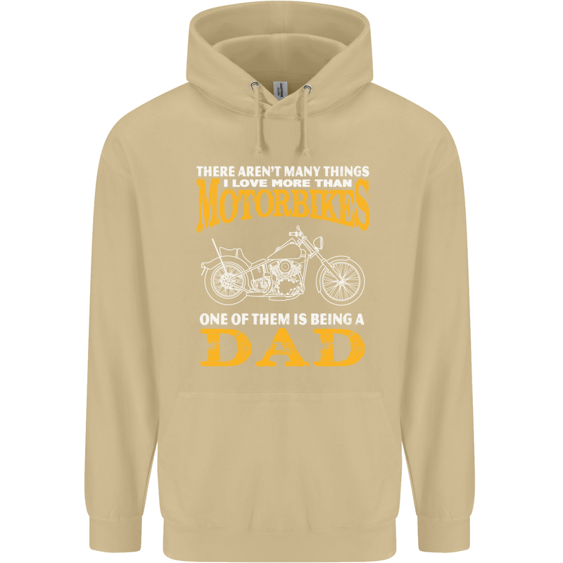 Being a Dad Biker Motorcycle Motorbike Mens 80% Cotton Hoodie Sand