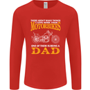 Being a Dad Biker Motorcycle Motorbike Mens Long Sleeve T-Shirt Red