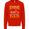 Being a Dad Biker Motorcycle Motorbike Mens Sweatshirt Jumper Bright Red
