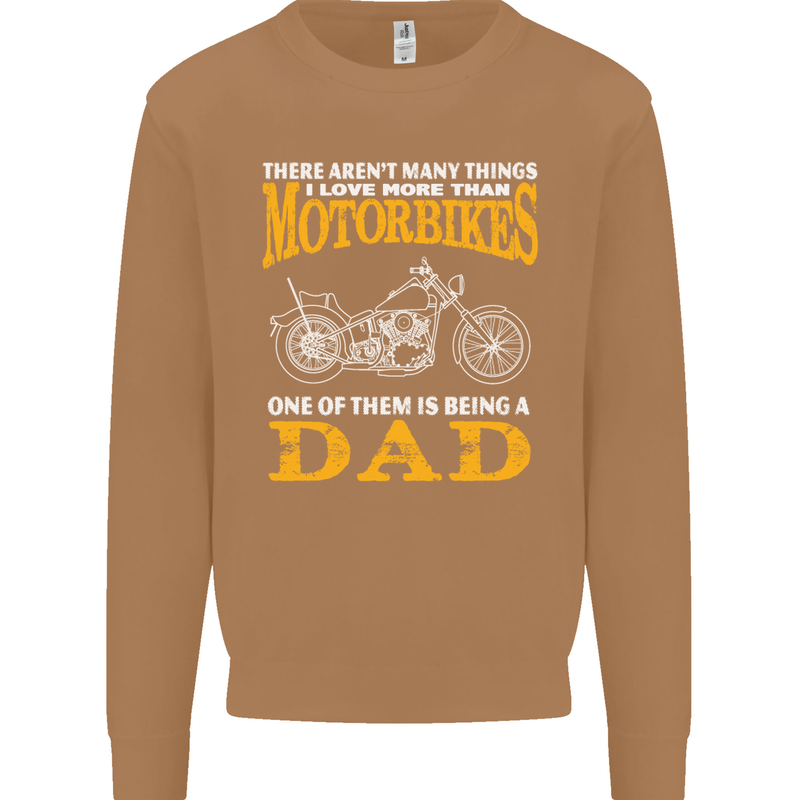 Being a Dad Biker Motorcycle Motorbike Mens Sweatshirt Jumper Caramel Latte
