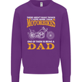 Being a Dad Biker Motorcycle Motorbike Mens Sweatshirt Jumper Purple