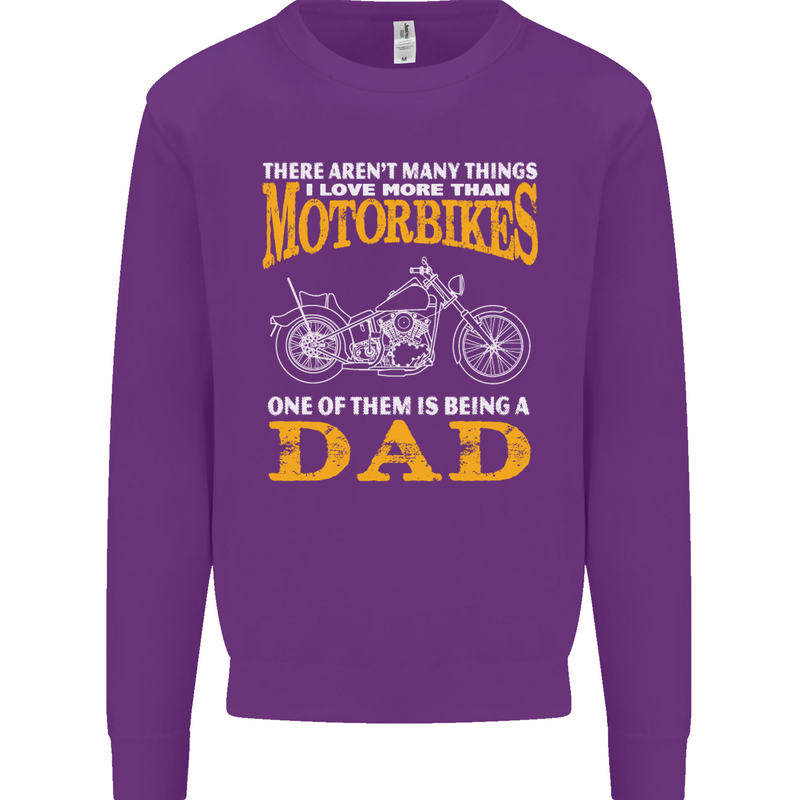 Being a Dad Biker Motorcycle Motorbike Mens Sweatshirt Jumper Purple