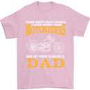Being a Dad Biker Motorcycle Motorbike Mens T-Shirt Cotton Gildan Light Pink