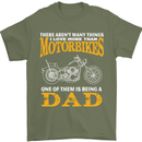 Being a Dad Biker Motorcycle Motorbike Mens T-Shirt Cotton Gildan Military Green