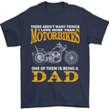 Being a Dad Biker Motorcycle Motorbike Mens T-Shirt Cotton Gildan Navy Blue