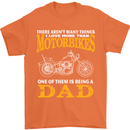 Being a Dad Biker Motorcycle Motorbike Mens T-Shirt Cotton Gildan Orange