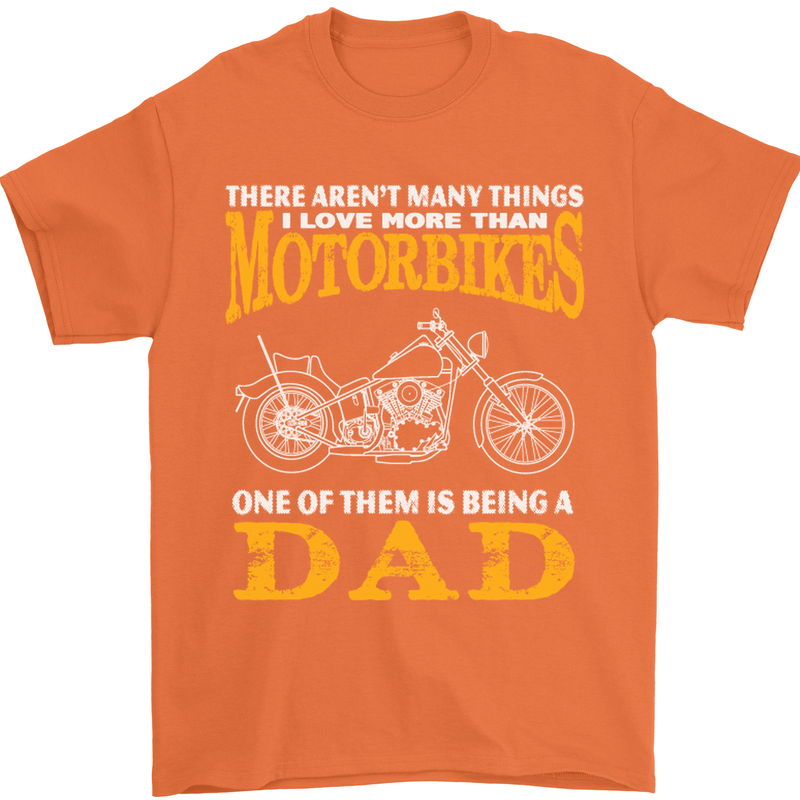 Being a Dad Biker Motorcycle Motorbike Mens T-Shirt Cotton Gildan Orange