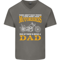 Being a Dad Biker Motorcycle Motorbike Mens V-Neck Cotton T-Shirt Charcoal