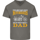 Being a Dad Biker Motorcycle Motorbike Mens V-Neck Cotton T-Shirt Charcoal