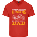 Being a Dad Biker Motorcycle Motorbike Mens V-Neck Cotton T-Shirt Red