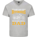 Being a Dad Biker Motorcycle Motorbike Mens V-Neck Cotton T-Shirt Sports Grey