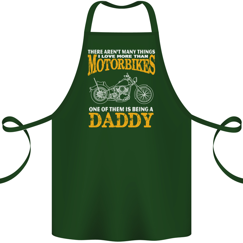 Being a Daddy Biker Motorcycle Motorbike Cotton Apron 100% Organic Forest Green