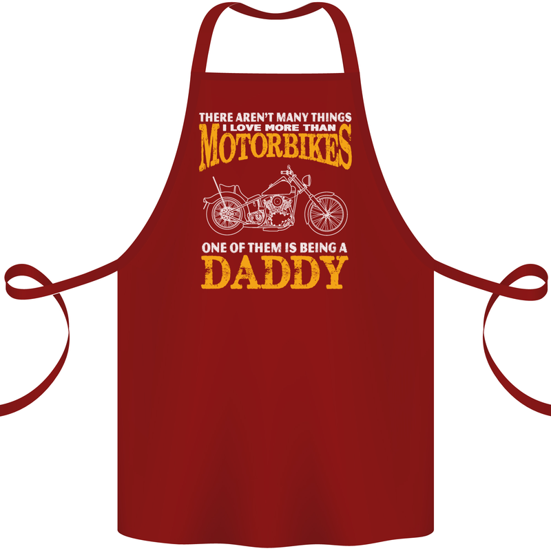 Being a Daddy Biker Motorcycle Motorbike Cotton Apron 100% Organic Maroon