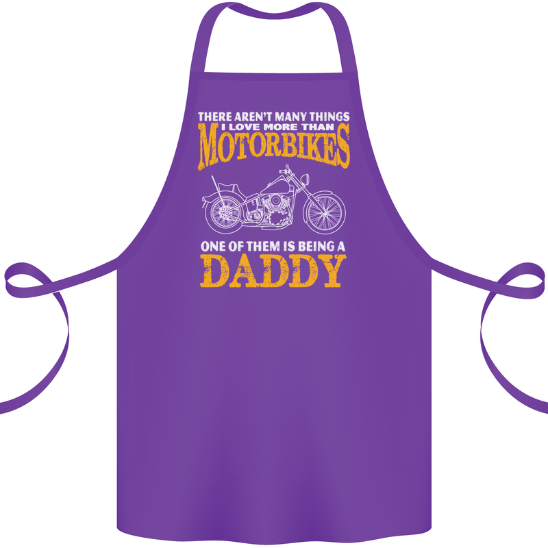 Being a Daddy Biker Motorcycle Motorbike Cotton Apron 100% Organic Purple