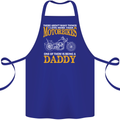 Being a Daddy Biker Motorcycle Motorbike Cotton Apron 100% Organic Royal Blue