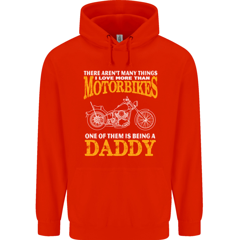 Being a Daddy Biker Motorcycle Motorbike Mens 80% Cotton Hoodie Bright Red