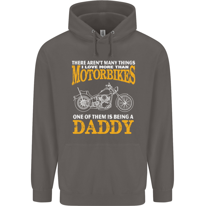 Being a Daddy Biker Motorcycle Motorbike Mens 80% Cotton Hoodie Charcoal