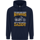 Being a Daddy Biker Motorcycle Motorbike Mens 80% Cotton Hoodie Navy Blue
