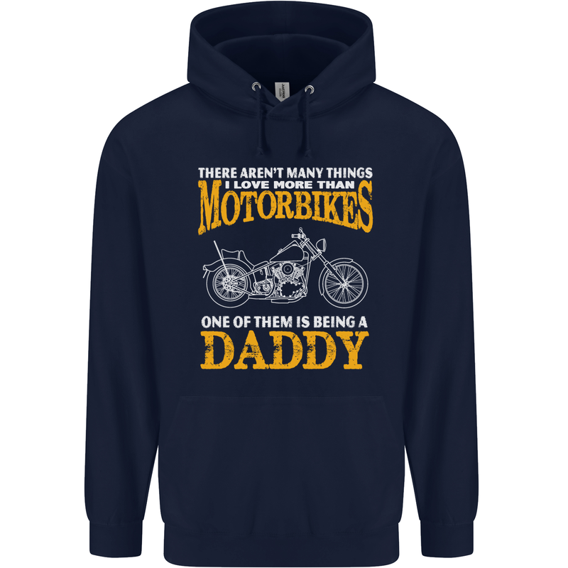 Being a Daddy Biker Motorcycle Motorbike Mens 80% Cotton Hoodie Navy Blue