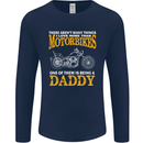 Being a Daddy Biker Motorcycle Motorbike Mens Long Sleeve T-Shirt Navy Blue