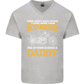 Being a Daddy Biker Motorcycle Motorbike Mens V-Neck Cotton T-Shirt Sports Grey