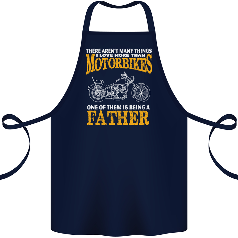 Being a Father Biker Motorcycle Motorbike Cotton Apron 100% Organic Navy Blue