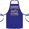 Being a Father Biker Motorcycle Motorbike Cotton Apron 100% Organic Royal Blue