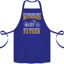 Being a Father Biker Motorcycle Motorbike Cotton Apron 100% Organic Royal Blue