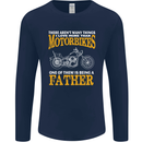 Being a Father Biker Motorcycle Motorbike Mens Long Sleeve T-Shirt Navy Blue