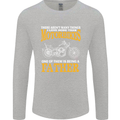 Being a Father Biker Motorcycle Motorbike Mens Long Sleeve T-Shirt Sports Grey