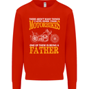 Being a Father Biker Motorcycle Motorbike Mens Sweatshirt Jumper Bright Red