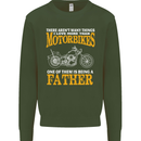 Being a Father Biker Motorcycle Motorbike Mens Sweatshirt Jumper Forest Green