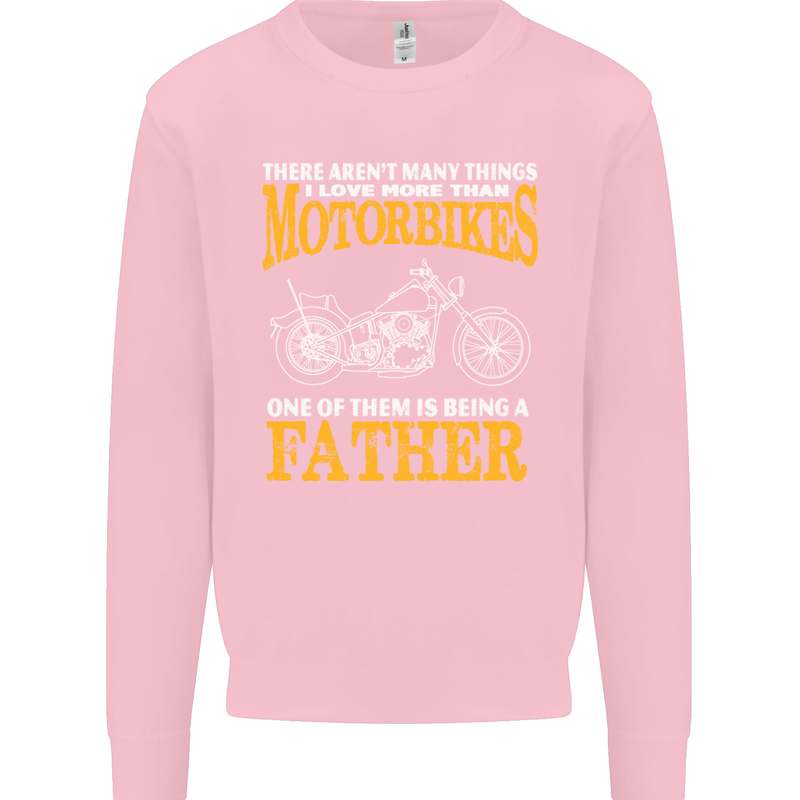 Being a Father Biker Motorcycle Motorbike Mens Sweatshirt Jumper Light Pink