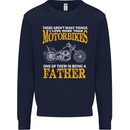 Being a Father Biker Motorcycle Motorbike Mens Sweatshirt Jumper Navy Blue